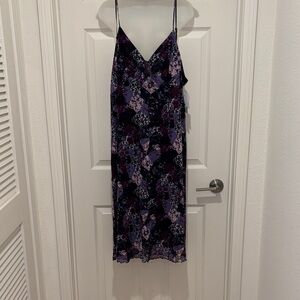 Elegant Purple and Black Midi Dress